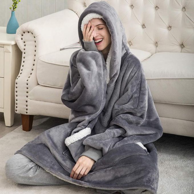 Толстовка плед с капюшоном Huggle Ultra Plush Blanket Hoodie
