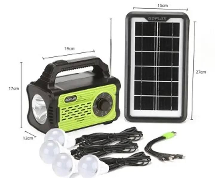 Солнечная станция GDPlus GD-8076, солнечная система, фонарь колонка, Фонарь Power Bank, FM радио, Bluetooth, 4 лампочки с солнечной панелью