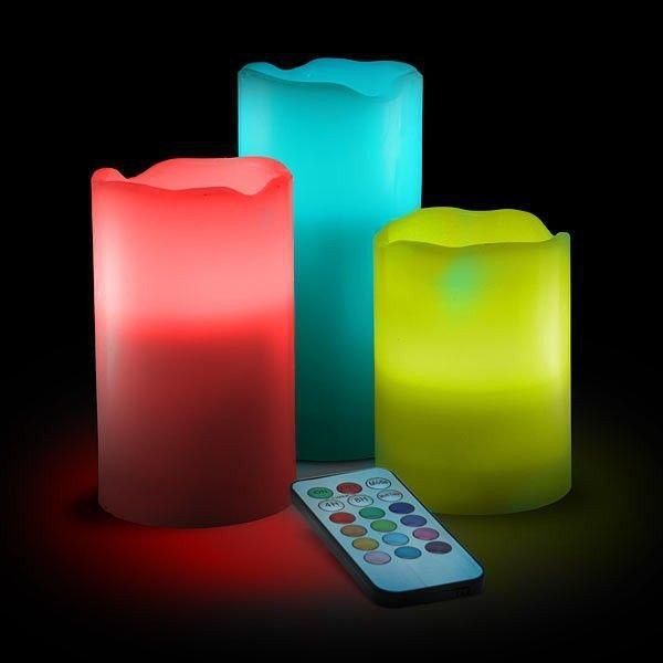 Ночник 3 свечи Luma Candles Color Changing, Комплект светодиодных свечей с ДУ, Светильник 3 свечи