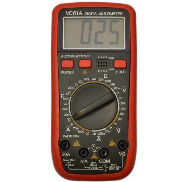 Профессиональный тестер vc61a, цифровой мультиметр, подсветка, функция data hold, автоотключение