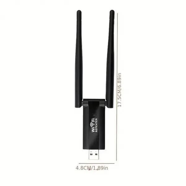 USB Wi-Fi репитер, USB-транслятор усилитель WiFi сигнала на 2 антенны, двухантенный беспроводной расширитель диапазона Wi-Fi сигнала, совместим практически со всеми роутерами, для многокомнатного дома или офиса
