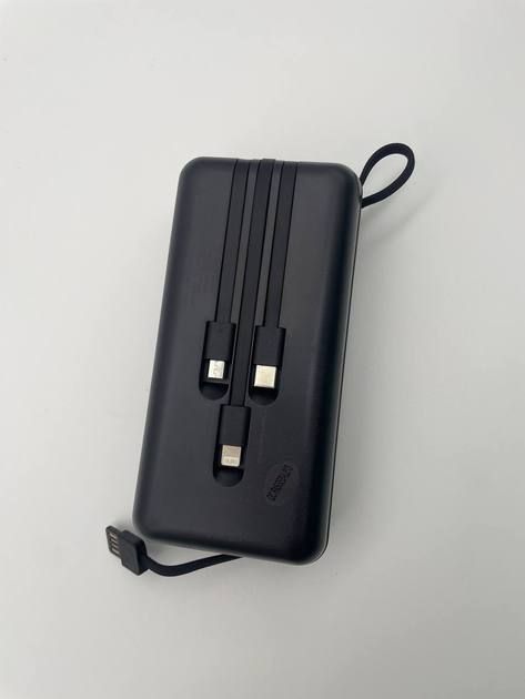 Power bank LENYES PX368 30000mAh (реальная емкость), Портативная универсальная внешняя мобильная батарея, аккумуляторная переносная батарея, мощный павербанк для зарядки, 3 встроенных кабеля Micro/Type-C/Lightning