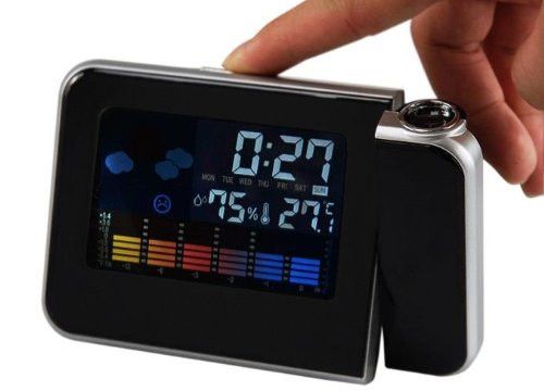 Часы метеостанция с проектором времени жидкокристаллические TABLE CLOCK. Проектор часы 8190