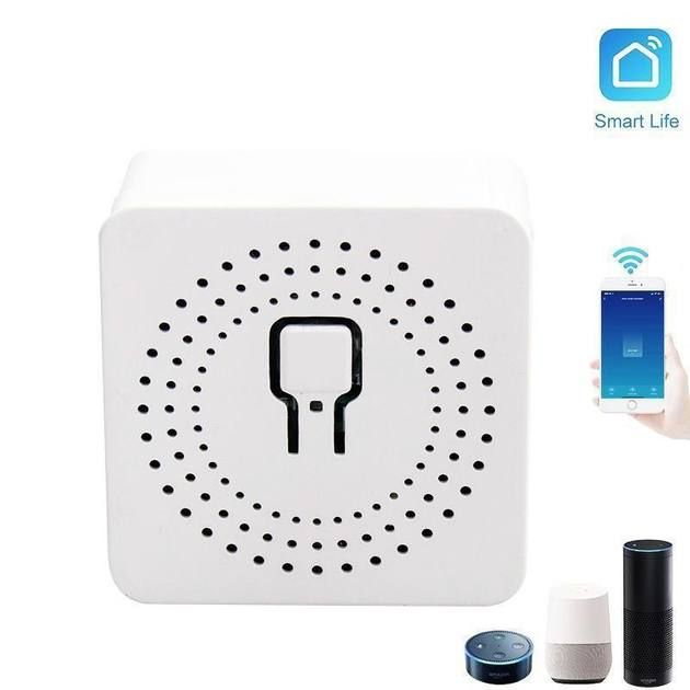 Умное wi-fi релле Smart Home 16A, Беспроводной выключатель с Wi-fi модулем для управления электроприборами и освещением, универсальное портативное смарт-реле для удаленного управления розетками, управление через телефон IOS или Android