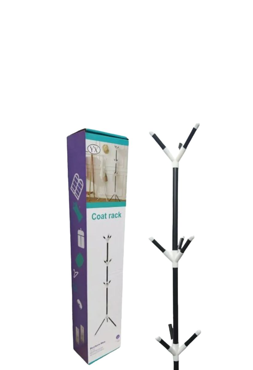 Металлическая напольная вешалка-стойка для одежды Coat Rack 12 крючков, Вешалка для пола с крючками разборная