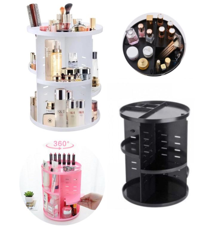 Многофункциональный органайзер для косметики вращающийся 360° Rotation Cosmetic Organizer, Вращающийся мини-стеллаж для косметики