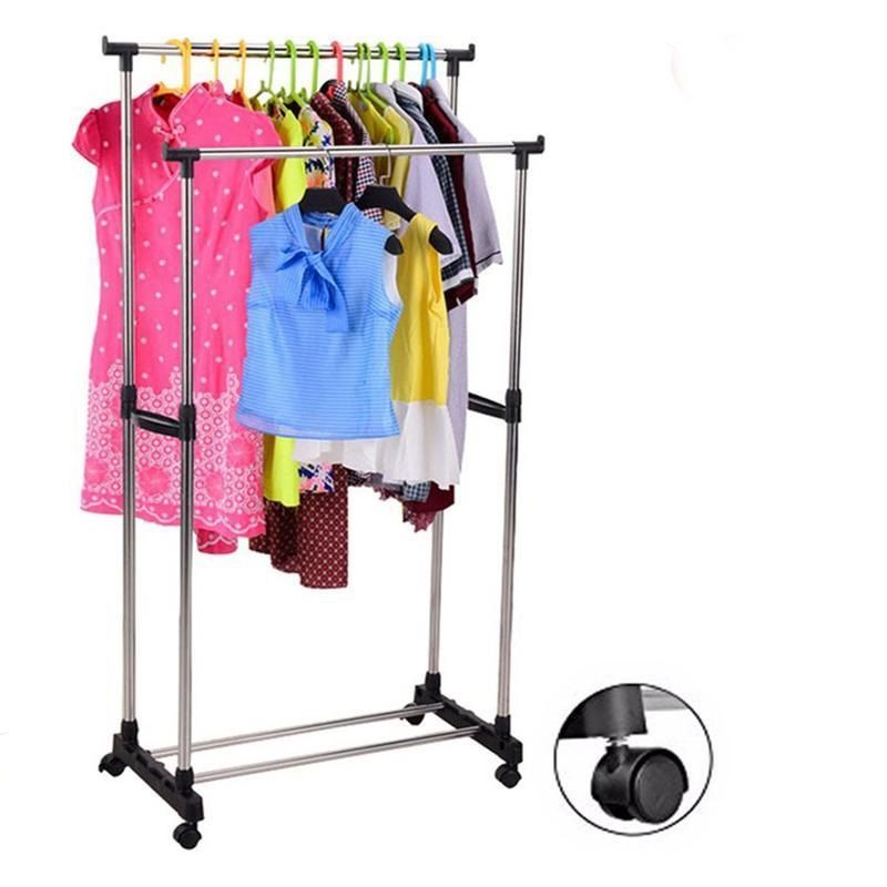 Телескопическая стойка вешалка для одежды Double Pole Clothes Horse 172 см