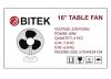 Компактный Настольный Универсальный Вентилятор BITEK BT-1610/16, портативный бесшумный мини-вентилятор с функцией автоповорота, 2 скорости, эффективный обдув