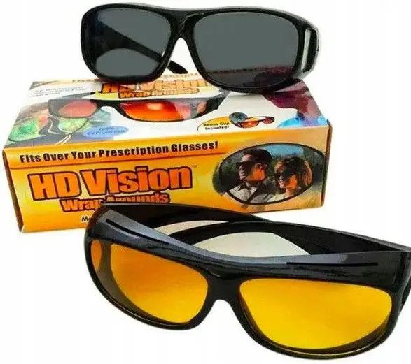 Автомобильные очки антибликовые HD Vision Glasses 2 в 1, очки для водителей день ночь