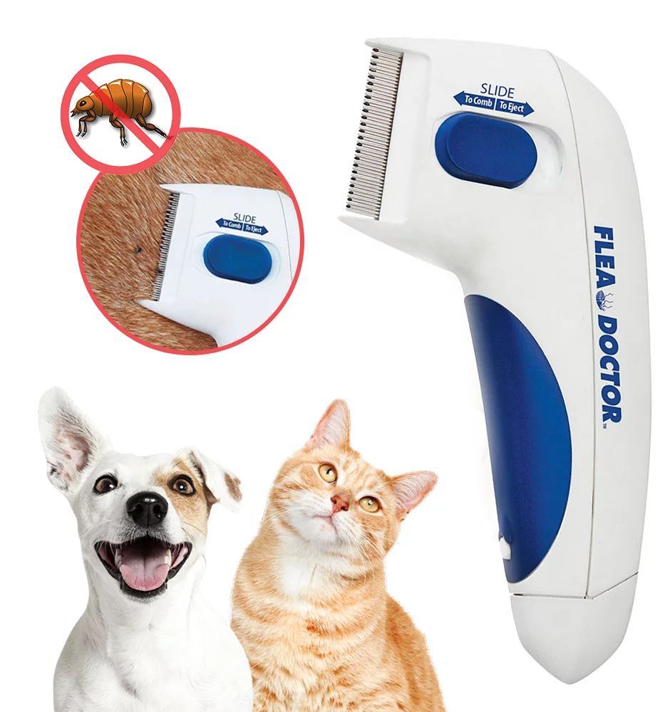 Электрическая расческа для удаления блох Flea Doctor для собак и кошек, расческа от блох для котов и собак