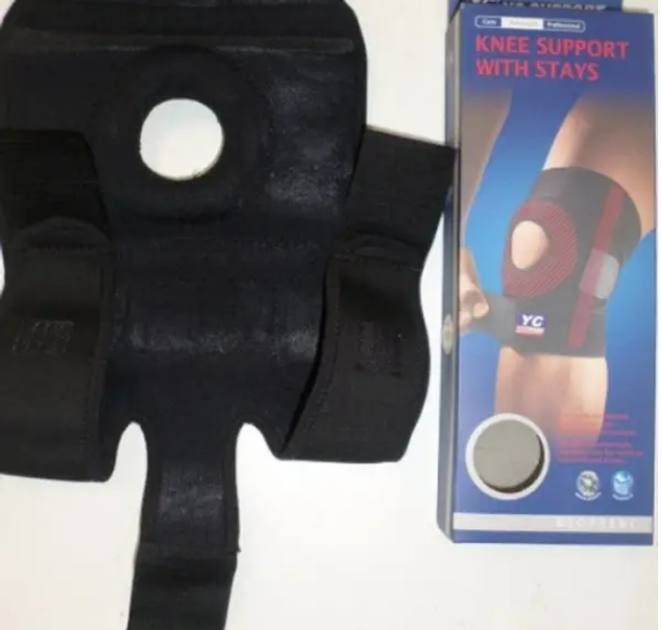 Защитный наколенник, фиксатор колена Knee Support With Stays | стабилизатор для коленной чашечки Knee support, Суппорт колена неопреновый со спиральными вставками, на липучке, специальная экипировка для мощной защиты слабого или больного колена