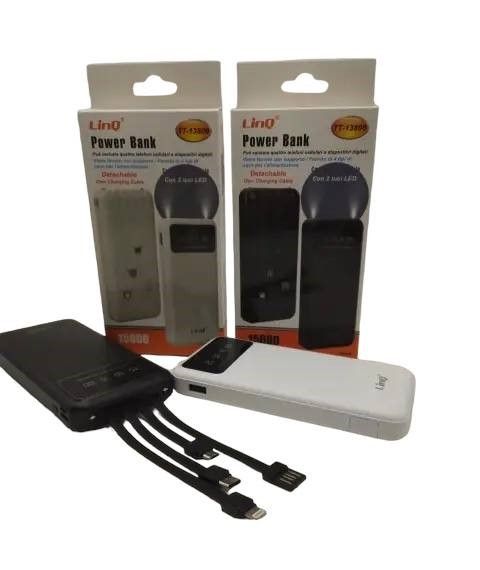 Внешний портативный аккумулятор Power Bank LINQ TT-13806 15000mAh портативная зарядка с фонариком и шнурами в комплекте