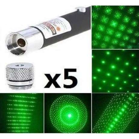 Мощнейшая Лазерная указка зеленого цвета + 5 насадок! Лазер 5 в 1
