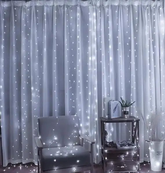 Гирлянд Штора водопад Белая 3x2 м 160 led на медной проволоке светодиодная Xmas LED W-9 3мx2м