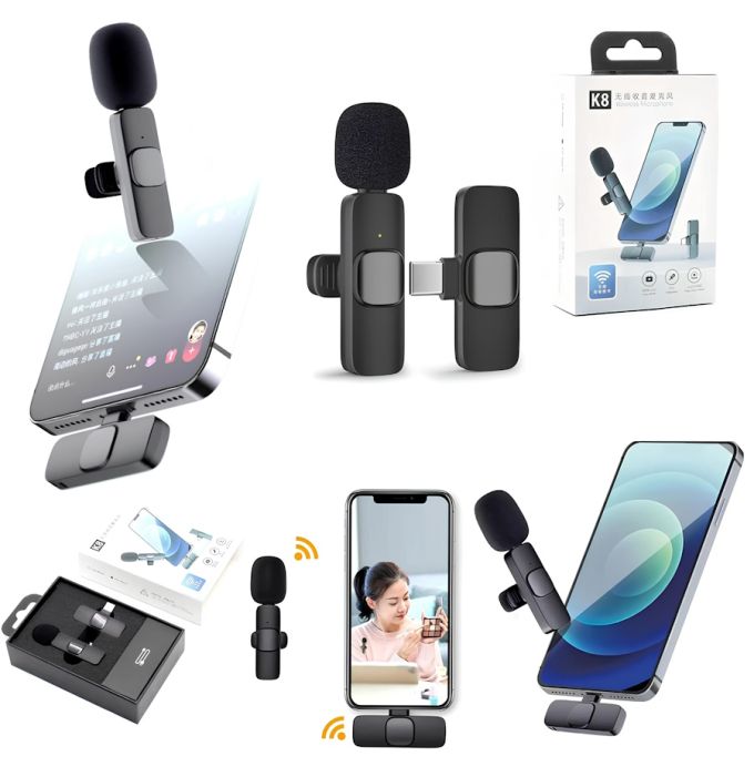 Петличный беспроводной микрофон К8 для смартфона PowerMe Wireless Mic iOS с Type-C, Микрофон петличка на одежду с шумоподавлением