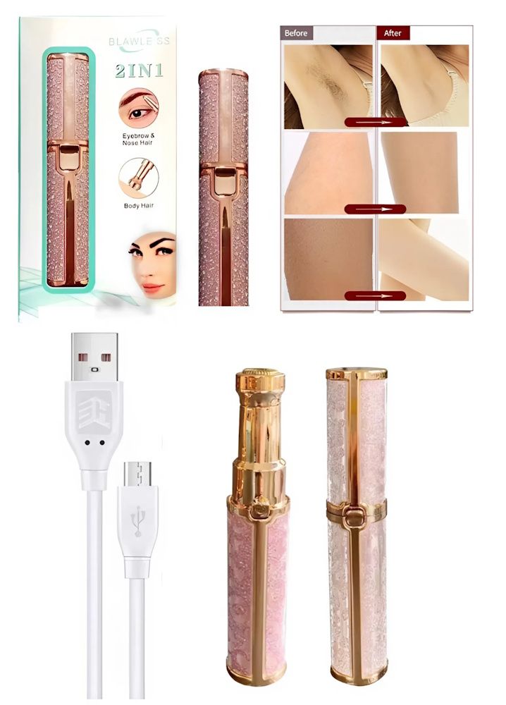 Аккумуляторный триммер для бровей 2 в 1 Blawless с USB зарядкой женская бритва