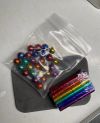Магнитный необычный Конструктор Buckyballs & Buckybars цветной Бакибарс неокуб головоломка антистресс магнитные палочки и стальные шарики для развития моторики рук, для отвлечения, детская интелектуальная интерактивная игрушка 3D моделирование 64 детали