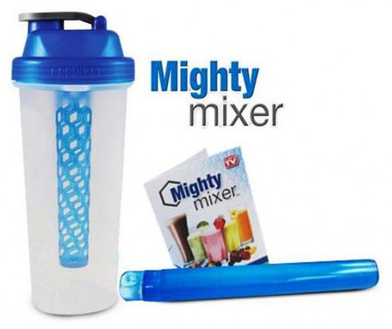 Ручной портативный легкий стакан-шейкер, Бутылочка миксер mighty mixer для приготовления молочныйх и многих других коктейлей  с мерной разметкой и съемной сеткой, для смешивания спортивного питания,универсальный компактный блендер