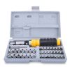 Универсальный набор инструментов 41 предмет в кейсе Piece Bit and Socket Set, Реверсивная отвертка с трещеткой с насадками