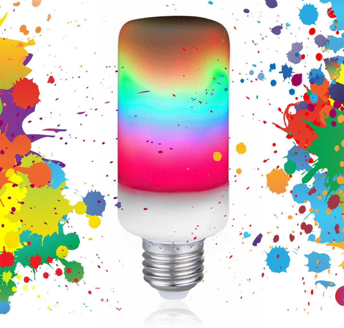 Лампа LED Flame Bulb RGB с эффектом пламени огня E27 интерьерная, Светодиодная лампочка с имитацией эффекта пламени огня