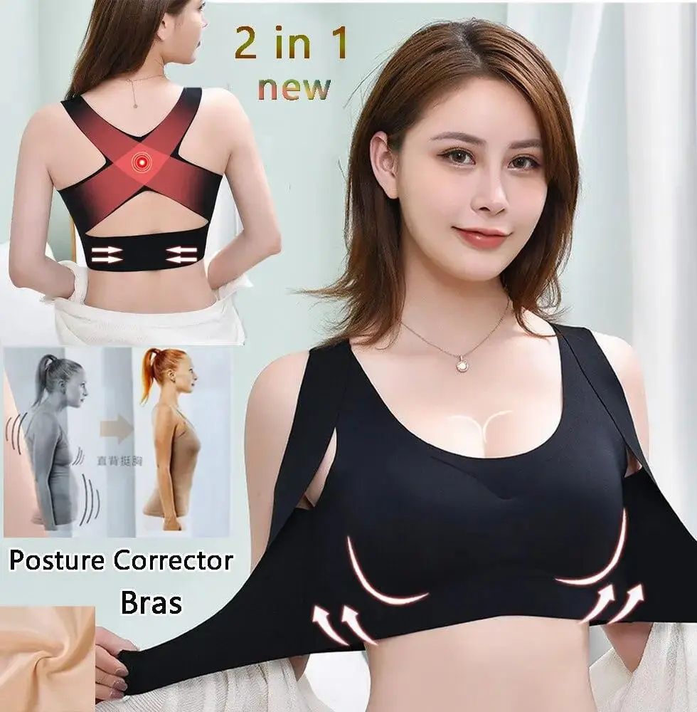 Короткий эластичный бюсгалтер Спортивный ChestSupport Waist And Long Back NO SBK 66 с коротким низом, бесшовный топ пуш-ап для фитнеса, для корекции груди,поддерживающий бюстгальтер-борцовка,лиф с застежкой спереди