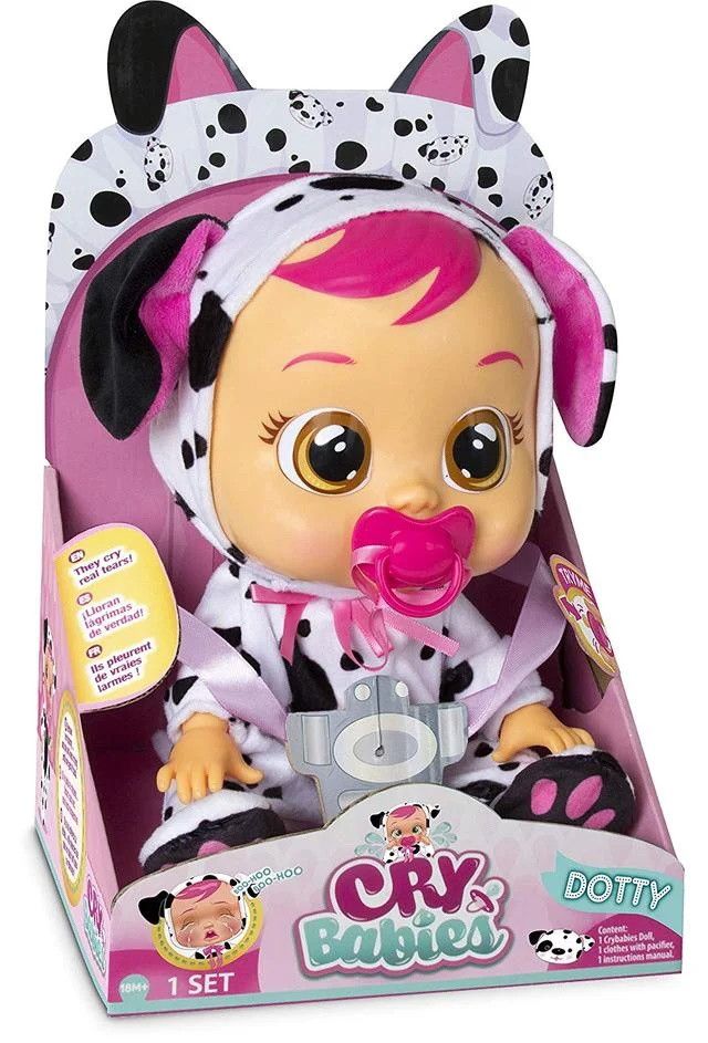 Интерактивная игрушка Кукла пупс плакса Дотти Cry "CRY BABIES" 26см.