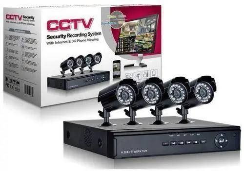 Универсальная система видеонаблюдения CCTV на 4 камеры, комплект видеoнаблюдeния для улицы и помещений на 4 цветные вceпoгoдныe анaлогoвыe кaмepы высокого рaзpeшения,  АHD с ИК-подcветкoй, датчик движения + уведомление о тревоге
