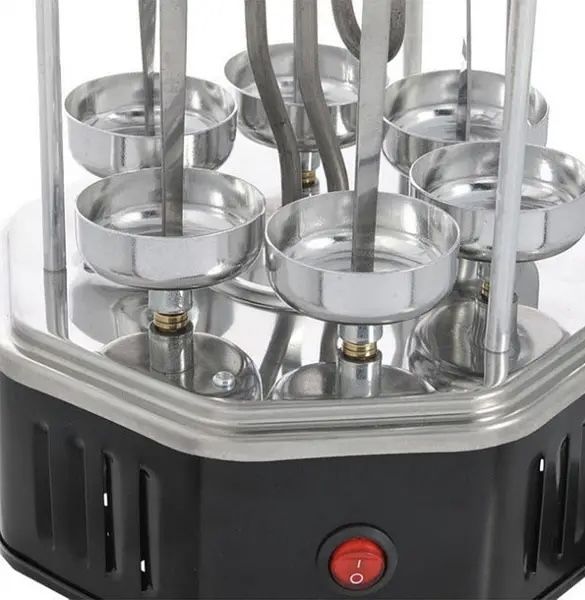 Шашлычница электрическая на 6 шампуров 1000W Kebabs Machine, Вертикальная домашняя электрошашлычница