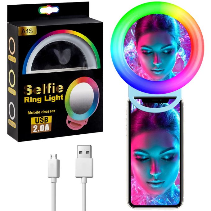Кольцевая селфи-лампа с зеркалом на телефон  Selfie Ring Light H8-1, кольцевая лапма для телефона Rgb