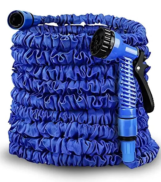 Компактный универсальный легкий Шланг садовый для полива Magic Hose 75 метров растягивающийся с распылителем, увеличивается и уменьшается автоматически, сверхпрочный и износостойкий поливочный с пулевизатором