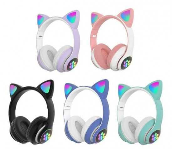 Беспроводные наушники с кошачьими ушками с подсветкой Cat VZV-23M Bluetooth
