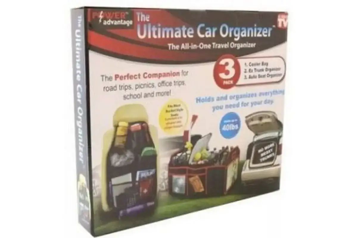 Органайзер в авто Ultimate Car Organizer, сумка - холодильник, разборной 3-секционный, автоорганайзер, Набор органайзеров в машину, складной для удобного хранения автомобильных аксессуаров, органайзер на спинку,термо-сумка 
