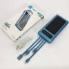 Мобильная зарядка UKC 10000mAh SOLAR, Универсальный Powerbank на солнечной батарее, многофункциональное портативное зарядное устройство, с  LED дисплеем, светодиодным фонариком и множеством портов включая USB, Type-C, Micro USB и Lightning